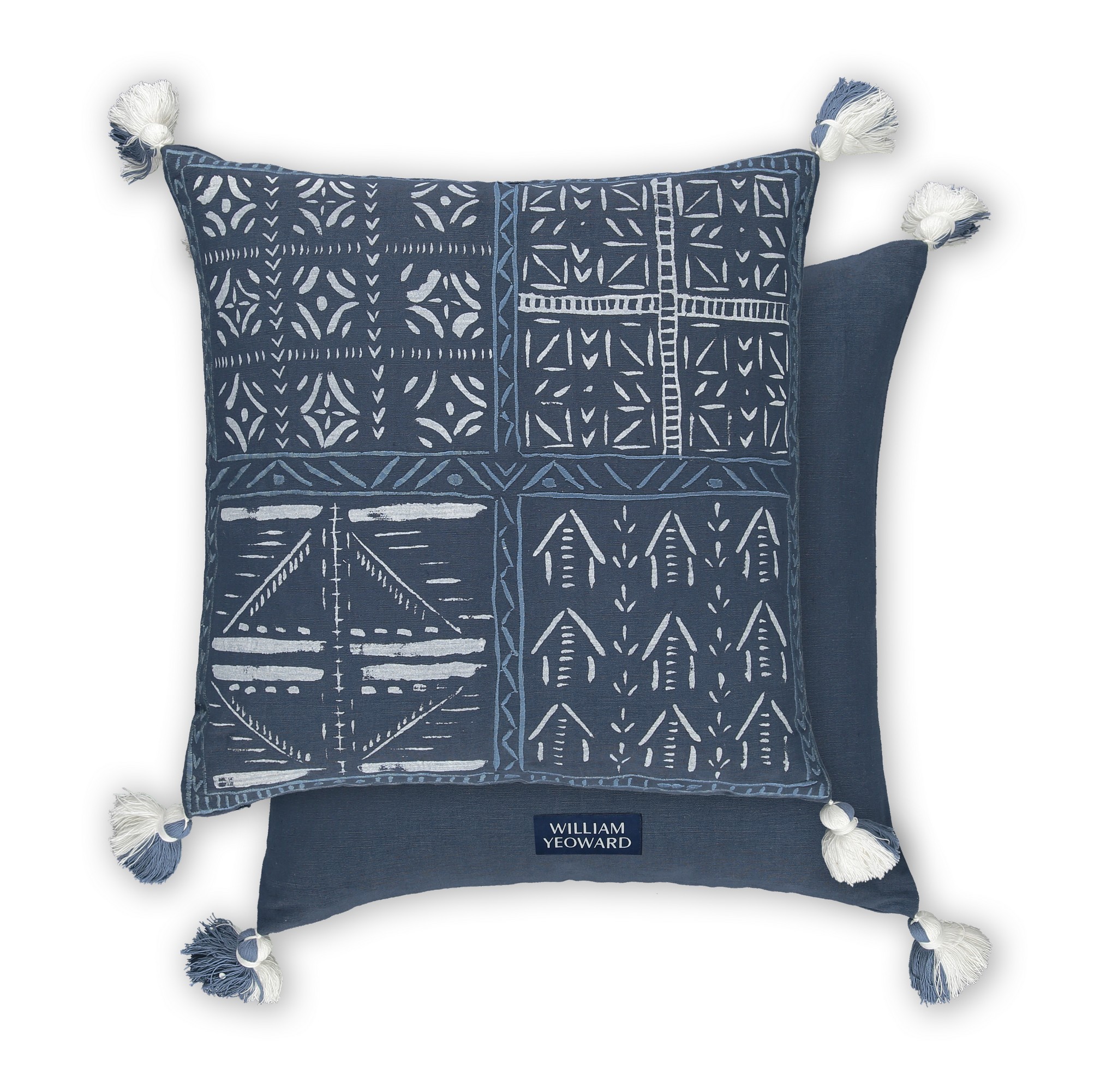 Loseta Embellished Cushion By William Yeoward In Indigo Blue